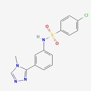 molecular formula C15H13ClN4O2S B5379614 4-chloro-N-[3-(4-methyl-4H-1,2,4-triazol-3-yl)phenyl]benzenesulfonamide 