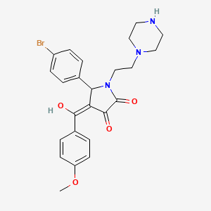 molecular formula C24H26BrN3O4 B5379642 5-(4-bromophenyl)-3-hydroxy-4-(4-methoxybenzoyl)-1-[2-(1-piperazinyl)ethyl]-1,5-dihydro-2H-pyrrol-2-one 