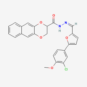 molecular formula C25H19ClN2O5 B5379689 N'-{[5-(3-chloro-4-methoxyphenyl)-2-furyl]methylene}-2,3-dihydronaphtho[2,3-b][1,4]dioxine-2-carbohydrazide 