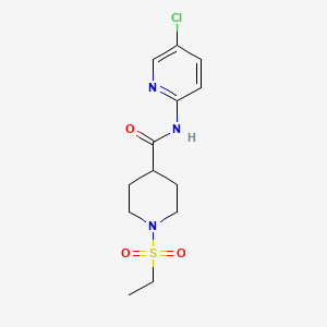 molecular formula C13H18ClN3O3S B5379695 N-(5-chloro-2-pyridinyl)-1-(ethylsulfonyl)-4-piperidinecarboxamide 