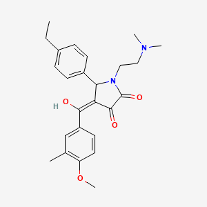 molecular formula C25H30N2O4 B5379716 1-[2-(dimethylamino)ethyl]-5-(4-ethylphenyl)-3-hydroxy-4-(4-methoxy-3-methylbenzoyl)-1,5-dihydro-2H-pyrrol-2-one 