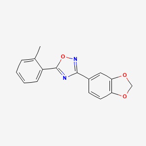 molecular formula C16H12N2O3 B5379729 3-(1,3-benzodioxol-5-yl)-5-(2-methylphenyl)-1,2,4-oxadiazole 