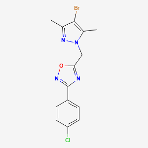 5-[(4-bromo-3,5-dimethyl-1H-pyrazol-1-yl)methyl]-3-(4-chlorophenyl)-1,2,4-oxadiazole