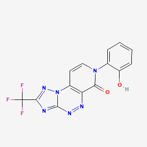 molecular formula C14H7F3N6O2 B5379746 7-(2-hydroxyphenyl)-2-(trifluoromethyl)pyrido[4,3-e][1,2,4]triazolo[5,1-c][1,2,4]triazin-6(7H)-one 