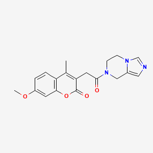 molecular formula C19H19N3O4 B5379748 3-[2-(5,6-dihydroimidazo[1,5-a]pyrazin-7(8H)-yl)-2-oxoethyl]-7-methoxy-4-methyl-2H-chromen-2-one 