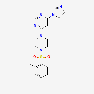 molecular formula C19H22N6O2S B5379759 4-{4-[(2,4-dimethylphenyl)sulfonyl]-1-piperazinyl}-6-(1H-imidazol-1-yl)pyrimidine 