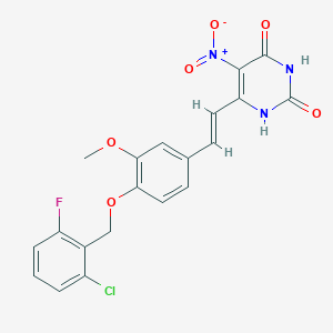 molecular formula C20H15ClFN3O6 B5379788 6-(2-{4-[(2-chloro-6-fluorobenzyl)oxy]-3-methoxyphenyl}vinyl)-5-nitro-2,4(1H,3H)-pyrimidinedione 