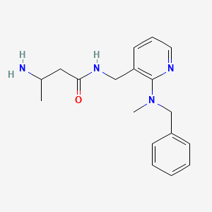 molecular formula C18H24N4O B5379801 3-amino-N-({2-[benzyl(methyl)amino]pyridin-3-yl}methyl)butanamide 