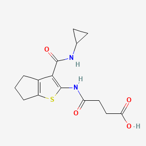 molecular formula C15H18N2O4S B5379811 4-({3-[(cyclopropylamino)carbonyl]-5,6-dihydro-4H-cyclopenta[b]thien-2-yl}amino)-4-oxobutanoic acid 