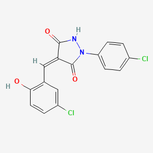 molecular formula C16H10Cl2N2O3 B5379814 4-(5-chloro-2-hydroxybenzylidene)-1-(4-chlorophenyl)-3,5-pyrazolidinedione 