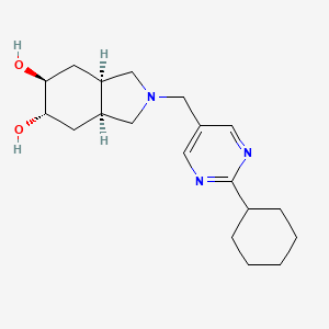 molecular formula C19H29N3O2 B5379826 (3aR*,5S*,6S*,7aS*)-2-[(2-cyclohexyl-5-pyrimidinyl)methyl]octahydro-1H-isoindole-5,6-diol 