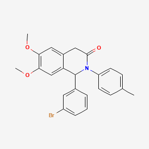 molecular formula C24H22BrNO3 B5379827 1-(3-bromophenyl)-6,7-dimethoxy-2-(4-methylphenyl)-1,4-dihydro-3(2H)-isoquinolinone 