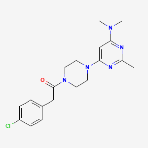 molecular formula C19H24ClN5O B5379863 6-{4-[(4-chlorophenyl)acetyl]-1-piperazinyl}-N,N,2-trimethyl-4-pyrimidinamine 