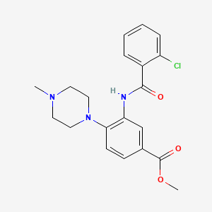molecular formula C20H22ClN3O3 B5379864 methyl 3-[(2-chlorobenzoyl)amino]-4-(4-methyl-1-piperazinyl)benzoate 