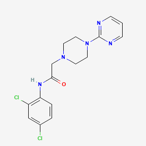 molecular formula C16H17Cl2N5O B5379904 N-(2,4-dichlorophenyl)-2-[4-(2-pyrimidinyl)-1-piperazinyl]acetamide 
