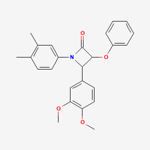 molecular formula C25H25NO4 B5379912 4-(3,4-dimethoxyphenyl)-1-(3,4-dimethylphenyl)-3-phenoxy-2-azetidinone 