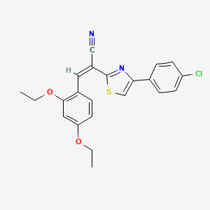 molecular formula C22H19ClN2O2S B5379925 2-[4-(4-chlorophenyl)-1,3-thiazol-2-yl]-3-(2,4-diethoxyphenyl)acrylonitrile 