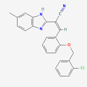 molecular formula C24H18ClN3O B5379931 3-{2-[(2-chlorobenzyl)oxy]phenyl}-2-(5-methyl-1H-benzimidazol-2-yl)acrylonitrile 