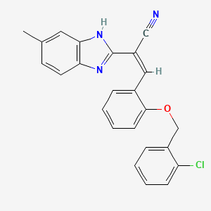 molecular formula C24H18ClN3O B5379931 (2Z)-3-{2-[(2-chlorobenzyl)oxy]phenyl}-2-(5-methyl-1H-benzimidazol-2-yl)prop-2-enenitrile 