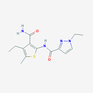 molecular formula C14H18N4O2S B5379940 N-[3-(aminocarbonyl)-4-ethyl-5-methyl-2-thienyl]-1-ethyl-1H-pyrazole-3-carboxamide 