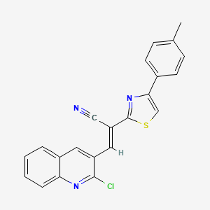 molecular formula C22H14ClN3S B5379952 3-(2-chloro-3-quinolinyl)-2-[4-(4-methylphenyl)-1,3-thiazol-2-yl]acrylonitrile 