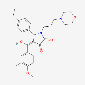 molecular formula C28H34N2O5 B5379959 5-(4-ethylphenyl)-3-hydroxy-4-(4-methoxy-3-methylbenzoyl)-1-[3-(4-morpholinyl)propyl]-1,5-dihydro-2H-pyrrol-2-one 