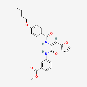 molecular formula C26H26N2O6 B5379971 methyl 3-{[2-[(4-butoxybenzoyl)amino]-3-(2-furyl)acryloyl]amino}benzoate 