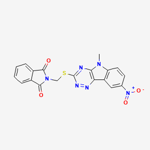 molecular formula C19H12N6O4S B5379979 2-{[(5-methyl-8-nitro-5H-[1,2,4]triazino[5,6-b]indol-3-yl)thio]methyl}-1H-isoindole-1,3(2H)-dione 