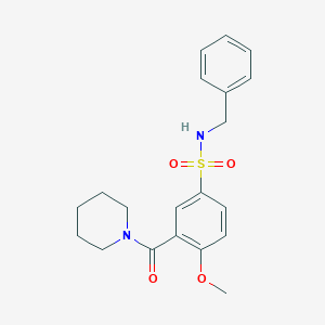 molecular formula C20H24N2O4S B5379986 N-benzyl-4-methoxy-3-(1-piperidinylcarbonyl)benzenesulfonamide 