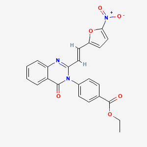 molecular formula C23H17N3O6 B5379994 ethyl 4-[2-[2-(5-nitro-2-furyl)vinyl]-4-oxo-3(4H)-quinazolinyl]benzoate 
