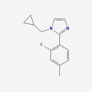 molecular formula C14H15FN2 B5380003 1-(cyclopropylmethyl)-2-(2-fluoro-4-methylphenyl)-1H-imidazole 