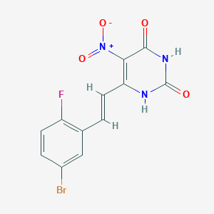 molecular formula C12H7BrFN3O4 B5380026 6-[2-(5-bromo-2-fluorophenyl)vinyl]-5-nitro-2,4(1H,3H)-pyrimidinedione 