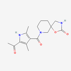 molecular formula C16H21N3O4 B5380054 7-[(5-acetyl-2,4-dimethyl-1H-pyrrol-3-yl)carbonyl]-1-oxa-3,7-diazaspiro[4.5]decan-2-one 