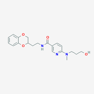 molecular formula C20H25N3O4 B5380063 N-[2-(2,3-dihydro-1,4-benzodioxin-2-yl)ethyl]-6-[(3-hydroxypropyl)(methyl)amino]nicotinamide 