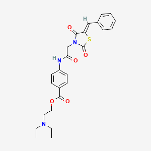 molecular formula C25H27N3O5S B5380081 2-(diethylamino)ethyl 4-{[(5-benzylidene-2,4-dioxo-1,3-thiazolidin-3-yl)acetyl]amino}benzoate 