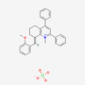molecular formula C30H28ClNO5 B5380087 8-(2-methoxybenzylidene)-1-methyl-2,4-diphenyl-5,6,7,8-tetrahydroquinolinium perchlorate 