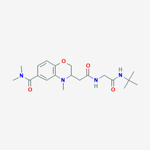 molecular formula C20H30N4O4 B5380132 3-(2-{[2-(tert-butylamino)-2-oxoethyl]amino}-2-oxoethyl)-N,N,4-trimethyl-3,4-dihydro-2H-1,4-benzoxazine-6-carboxamide 