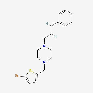 molecular formula C18H21BrN2S B5380162 1-[(5-bromo-2-thienyl)methyl]-4-(3-phenyl-2-propen-1-yl)piperazine 