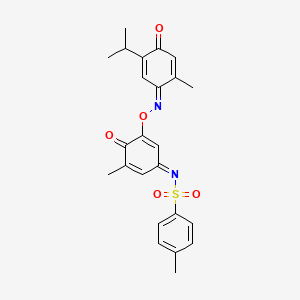molecular formula C24H24N2O5S B5380195 N-(3-{[(5-isopropyl-2-methyl-4-oxo-2,5-cyclohexadien-1-ylidene)amino]oxy}-5-methyl-4-oxo-2,5-cyclohexadien-1-ylidene)-4-methylbenzenesulfonamide 