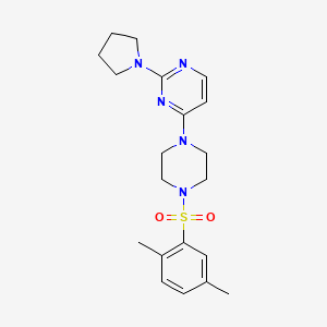 molecular formula C20H27N5O2S B5380234 4-{4-[(2,5-dimethylphenyl)sulfonyl]-1-piperazinyl}-2-(1-pyrrolidinyl)pyrimidine 