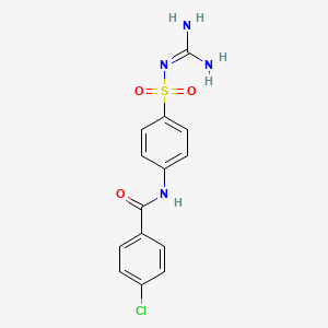 molecular formula C14H13ClN4O3S B5380237 4-chloro-N-(4-{[(diaminomethylene)amino]sulfonyl}phenyl)benzamide 