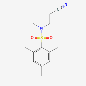 molecular formula C13H18N2O2S B5380248 N-(2-cyanoethyl)-N,2,4,6-tetramethylbenzenesulfonamide 