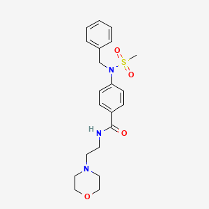 molecular formula C21H27N3O4S B5380272 4-[benzyl(methylsulfonyl)amino]-N-[2-(4-morpholinyl)ethyl]benzamide 