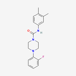 molecular formula C19H22FN3O B5380293 N-(3,4-dimethylphenyl)-4-(2-fluorophenyl)-1-piperazinecarboxamide 
