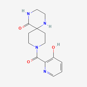 molecular formula C14H18N4O3 B5380301 9-[(3-hydroxypyridin-2-yl)carbonyl]-1,4,9-triazaspiro[5.5]undecan-5-one 