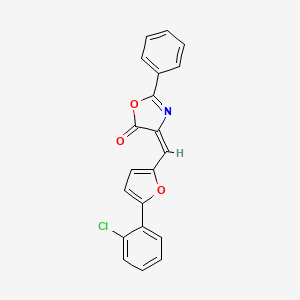 molecular formula C20H12ClNO3 B5380321 4-{[5-(2-chlorophenyl)-2-furyl]methylene}-2-phenyl-1,3-oxazol-5(4H)-one 