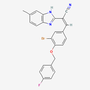 molecular formula C24H17BrFN3O B5380342 3-{3-bromo-4-[(4-fluorobenzyl)oxy]phenyl}-2-(5-methyl-1H-benzimidazol-2-yl)acrylonitrile 
