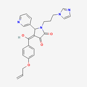 molecular formula C25H24N4O4 B5380350 4-[4-(allyloxy)benzoyl]-3-hydroxy-1-[3-(1H-imidazol-1-yl)propyl]-5-(3-pyridinyl)-1,5-dihydro-2H-pyrrol-2-one 