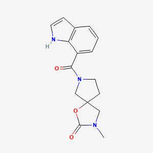 molecular formula C16H17N3O3 B5380358 7-(1H-indol-7-ylcarbonyl)-3-methyl-1-oxa-3,7-diazaspiro[4.4]nonan-2-one 