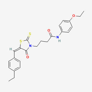 molecular formula C24H26N2O3S2 B5380381 N-(4-ethoxyphenyl)-4-[5-(4-ethylbenzylidene)-4-oxo-2-thioxo-1,3-thiazolidin-3-yl]butanamide 